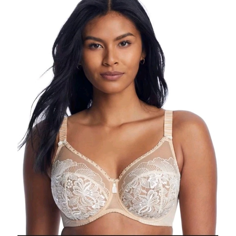 Empreinte Agathe Balconette Underwire Bra Womens 42E Beige Ivory Lace 08204